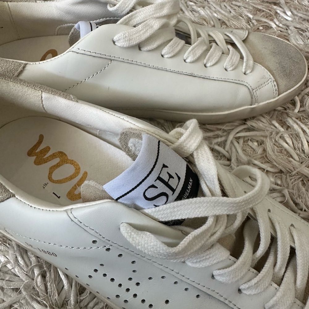 Sam Edelman White Sneakers with Perforated Detailing